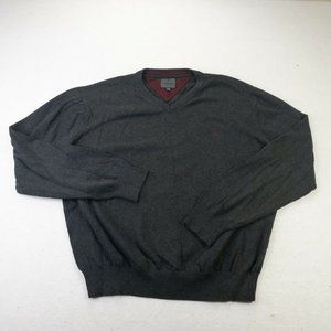 Vedoneire Gray V Neck Sweater Men’s Large Long Sleeve Pullover